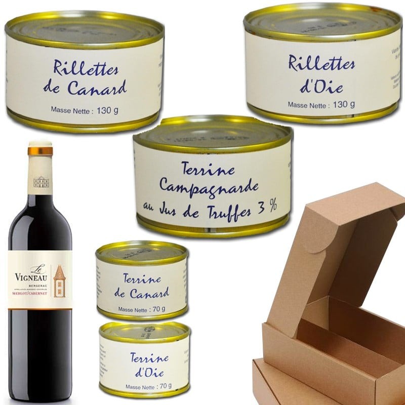 Tournée des Gourmands - coffret cadeau foie gras, rillettes et terrines