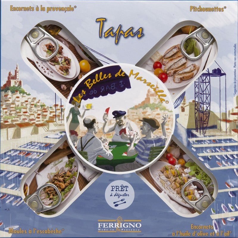 Juego de 4 cajas de tapas mediterráneas-delicatessen online