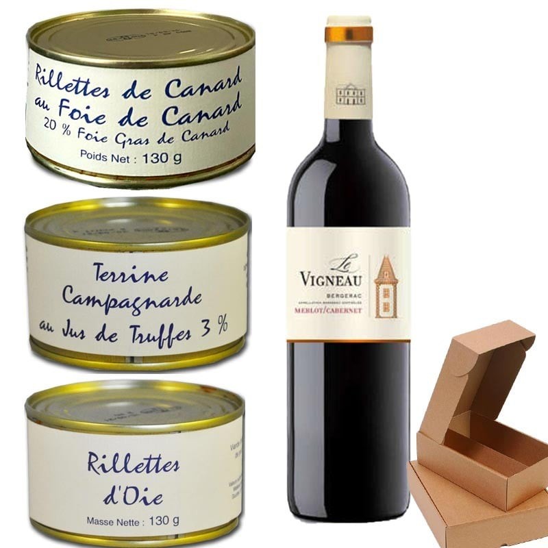 Panier gourmand vin de Bordeaux – Coffret Le Mini gourmand