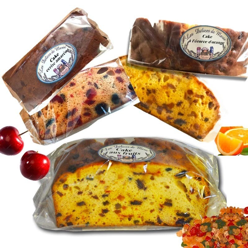 Assortiment van fruit cakes, fruit, sinaasappel, kers-online delicatessen